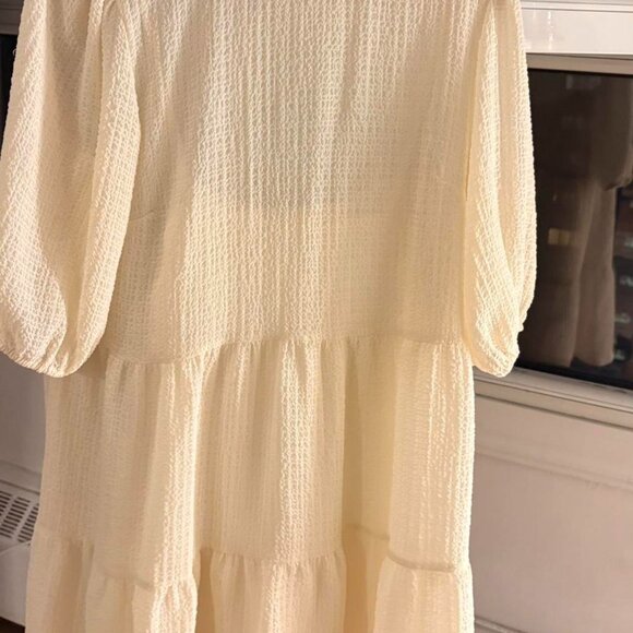 Cream tiered mini dress #minidress - Picture 1 of 1